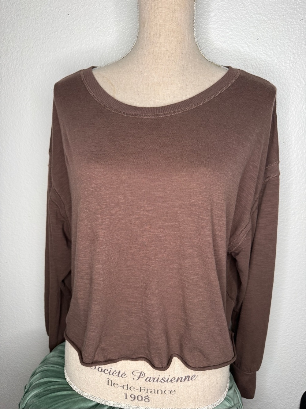 Sunday Brown Relaxed Long-Sleeve Tee